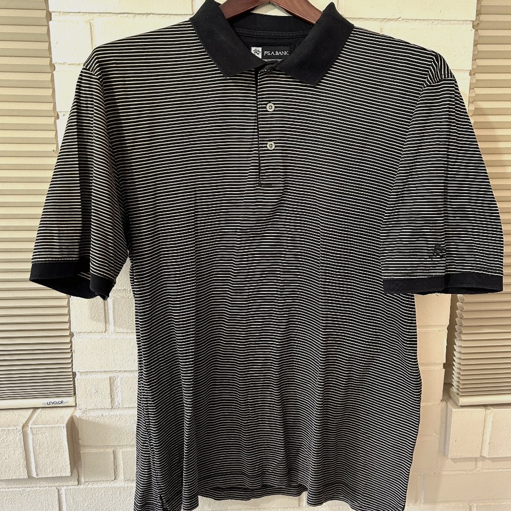 Jos.A.Banks, Large,  Leadbetter Golf Shirt Men’s Polo Style , Black and Gold